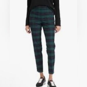 Banana Republic Factory Green Plaid Ankle Pants